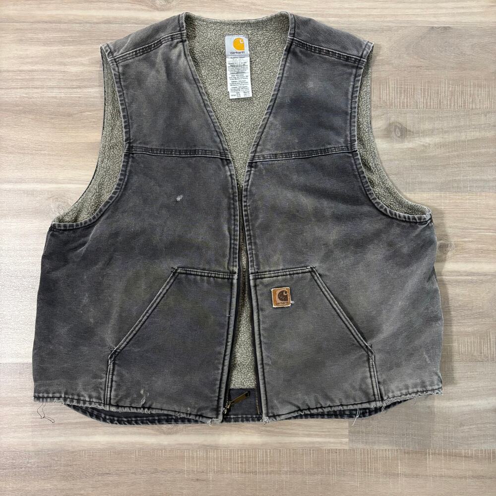 Carhartt Black Rugged Vest Sherpa Lined Men Size 2XL Regular